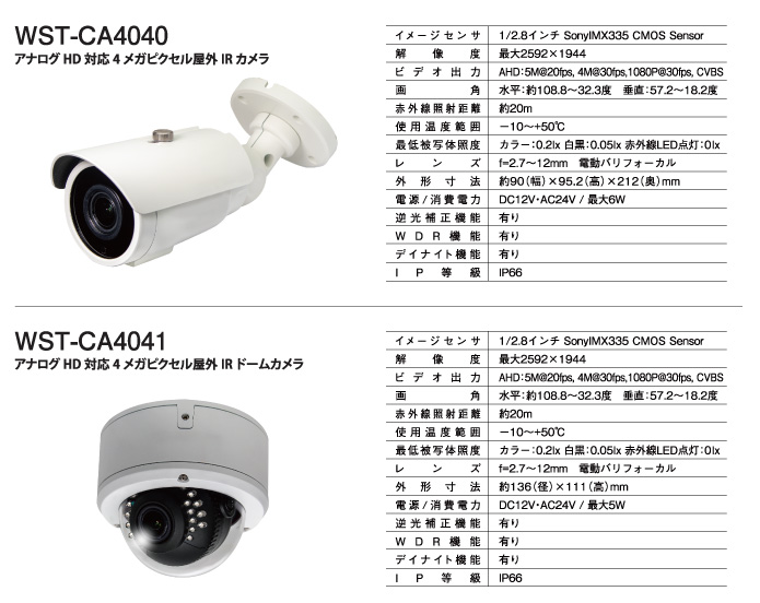 AHDカメララインナップ