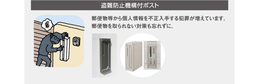 盗難防止機構付ポスト